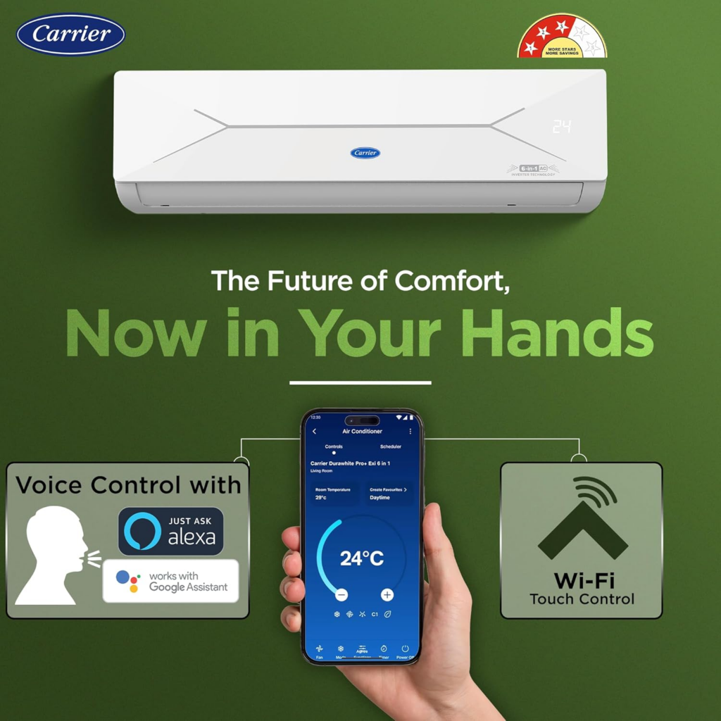 Carrier 1.5 Ton 3 star Wi-Fi AC